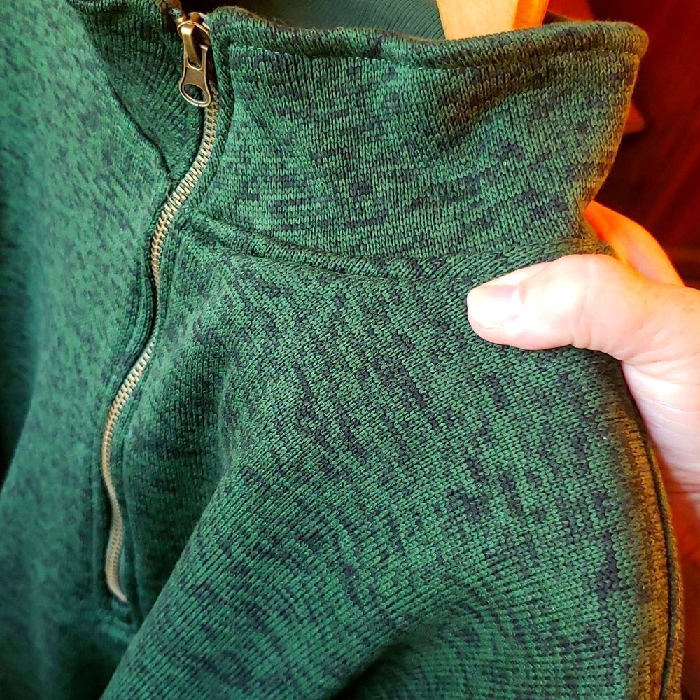 NWT dip Marled Green Pullover Sweater with Front Zip Sz S